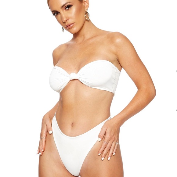 New Naked Wardrobe knotty beach bandeau bikini top - Picture 6 of 8